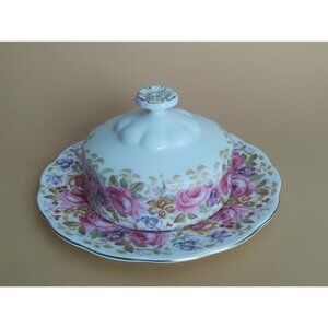 Vintage Royal Albert Serena Covered Butter Dish